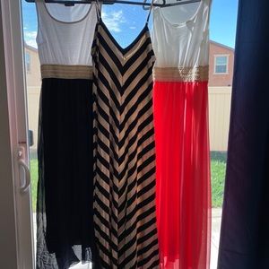 3 Maxi Dresses - All worn Once - Size L
